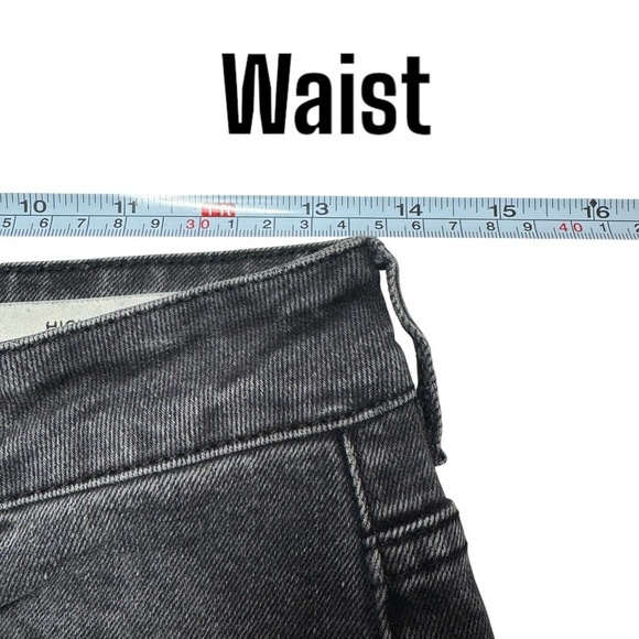 Cotton On 91 High 90s Mom Jeans US Size 6 Faded Black Gray Distressed High Waist - Picture 8 of 11